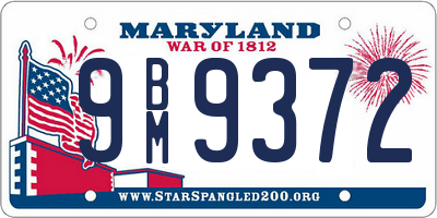 MD license plate 9BM9372