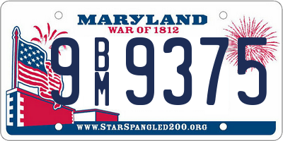 MD license plate 9BM9375