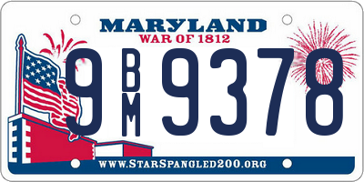 MD license plate 9BM9378