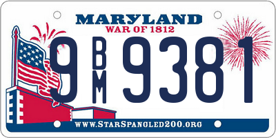 MD license plate 9BM9381