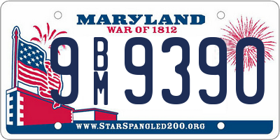 MD license plate 9BM9390