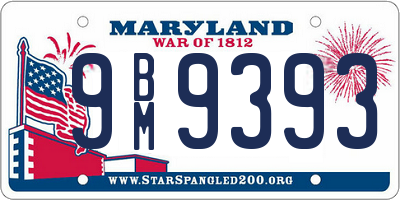 MD license plate 9BM9393