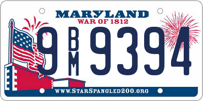 MD license plate 9BM9394