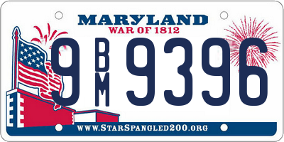 MD license plate 9BM9396