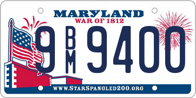 MD license plate 9BM9400