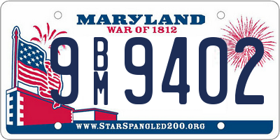 MD license plate 9BM9402