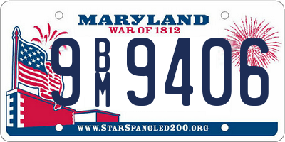 MD license plate 9BM9406