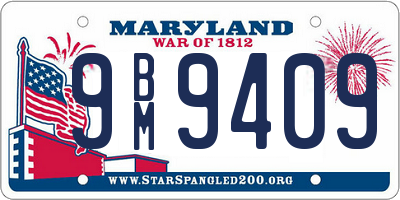 MD license plate 9BM9409