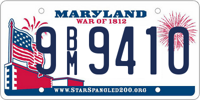 MD license plate 9BM9410