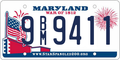 MD license plate 9BM9411