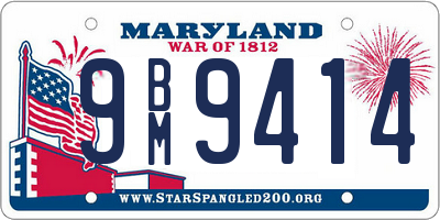 MD license plate 9BM9414