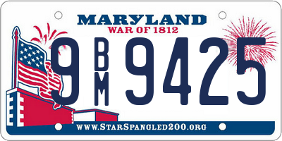 MD license plate 9BM9425