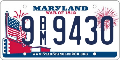 MD license plate 9BM9430