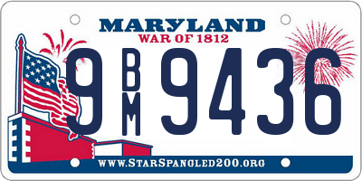 MD license plate 9BM9436