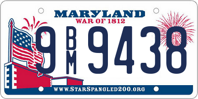 MD license plate 9BM9438