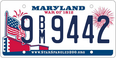 MD license plate 9BM9442