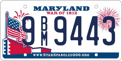 MD license plate 9BM9443