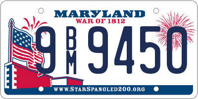 MD license plate 9BM9450