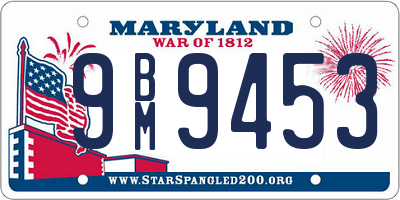 MD license plate 9BM9453