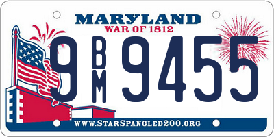 MD license plate 9BM9455