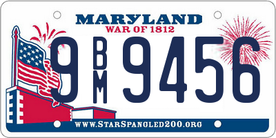 MD license plate 9BM9456