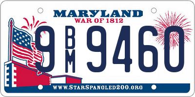 MD license plate 9BM9460