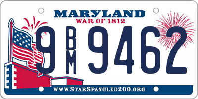 MD license plate 9BM9462