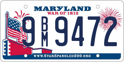 MD license plate 9BM9472