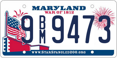 MD license plate 9BM9473