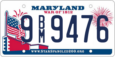 MD license plate 9BM9476