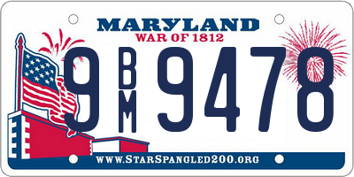 MD license plate 9BM9478