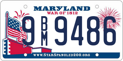 MD license plate 9BM9486