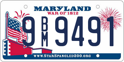 MD license plate 9BM9491