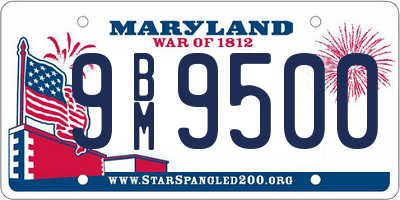 MD license plate 9BM9500