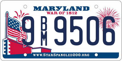 MD license plate 9BM9506