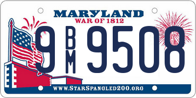 MD license plate 9BM9508