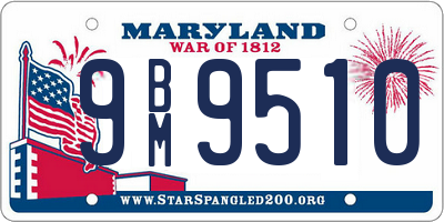 MD license plate 9BM9510