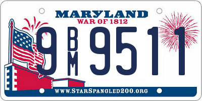 MD license plate 9BM9511