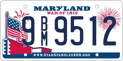 MD license plate 9BM9512