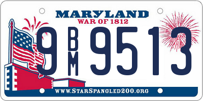 MD license plate 9BM9513