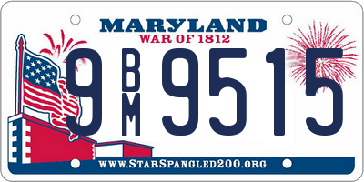 MD license plate 9BM9515