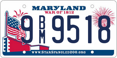 MD license plate 9BM9518