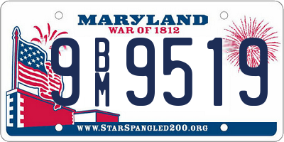 MD license plate 9BM9519