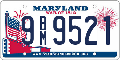 MD license plate 9BM9521