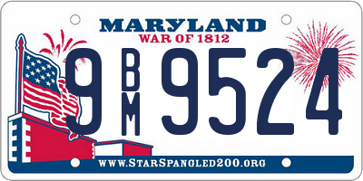 MD license plate 9BM9524