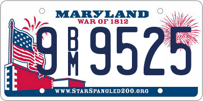 MD license plate 9BM9525