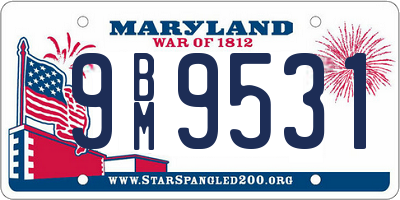 MD license plate 9BM9531