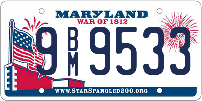 MD license plate 9BM9533