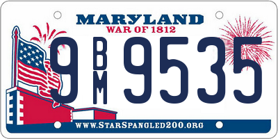 MD license plate 9BM9535