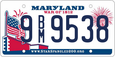 MD license plate 9BM9538